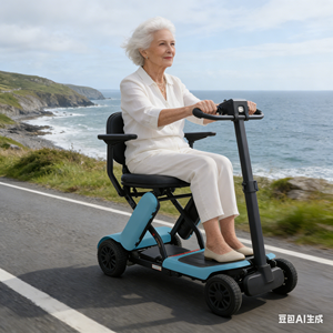 Fashionable Foldable Mobility Scooter 26kg Lightweight For Elderly Outdoor Sightseeing