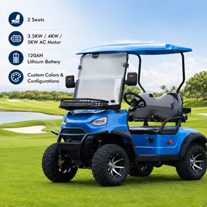 Electric 2-Seater Off-Road Golf Cart Buggy 3.5kW/4kW/5kW AC Motor Aluminium Frame CE Certified 30-50km/h Speed 70-90km Range