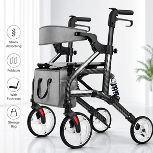 Shock Absorbing Rollator Walker Transport Chair